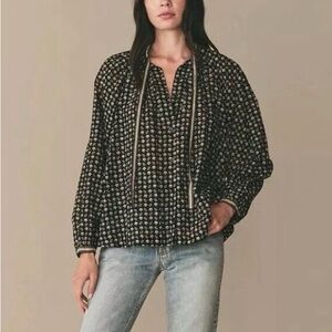 Doen Amina Top in Noir Countryside Blouse